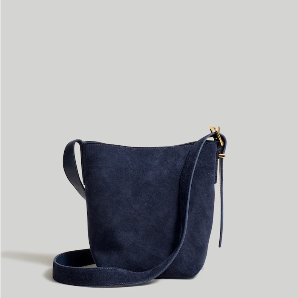 Suede mini bucket bag
